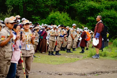 Bhutan Scouts prepare for their journey