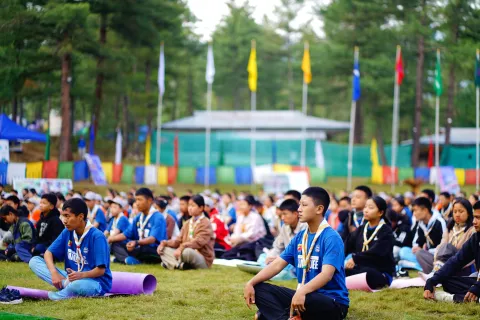 Bhutan Scouts starts their day with meditation