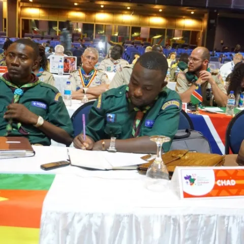 Scouts of Cameroon at the Regional conference in Harare in 2018