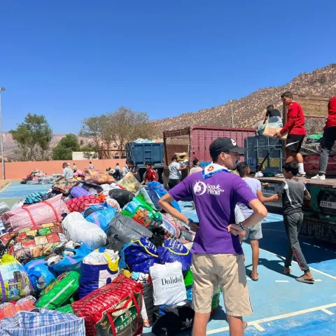 Scouts in action in Morocco