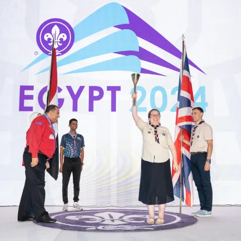 Ceremonial handover of the World Scout Conference to the UK