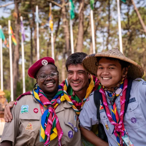 Scouts smiling for the camera